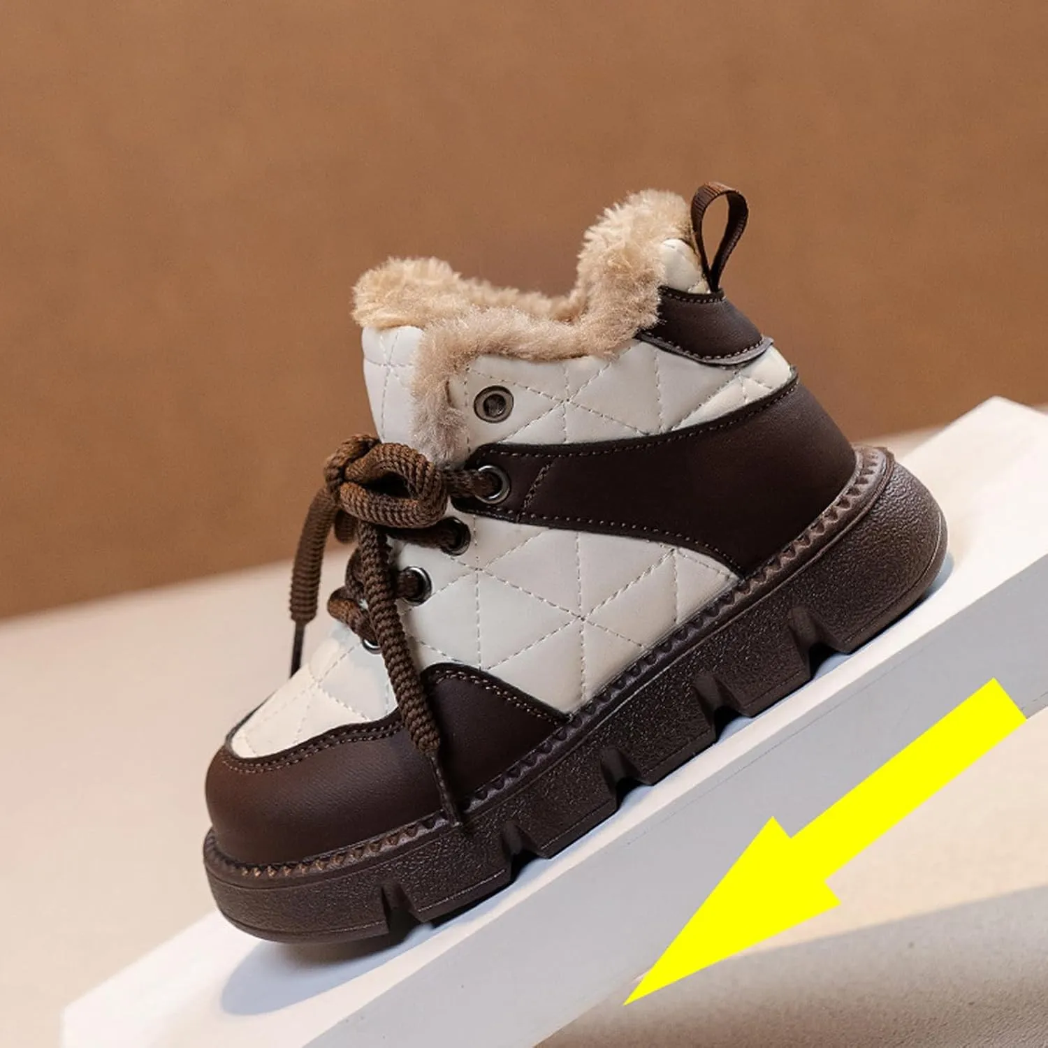 Boys Girls Winter Snow Boots, Warm Fr Lined Toddler Non Slip Water-Proof Ankle Boots Cozy Outdoor Walking Shoes