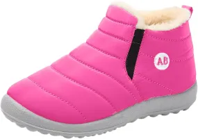Boys Girls Winter Snow Boots Warm Fur Lined Toddler Non Slip Wterproof Ankle Booties Little Kid Walking Shoes