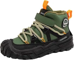 Boys Girls Winter Snow Boots Warm Outdoor Hiking Shoes Kids Anti-Slip Lightweight Fr Lined Ankle Walking Boots