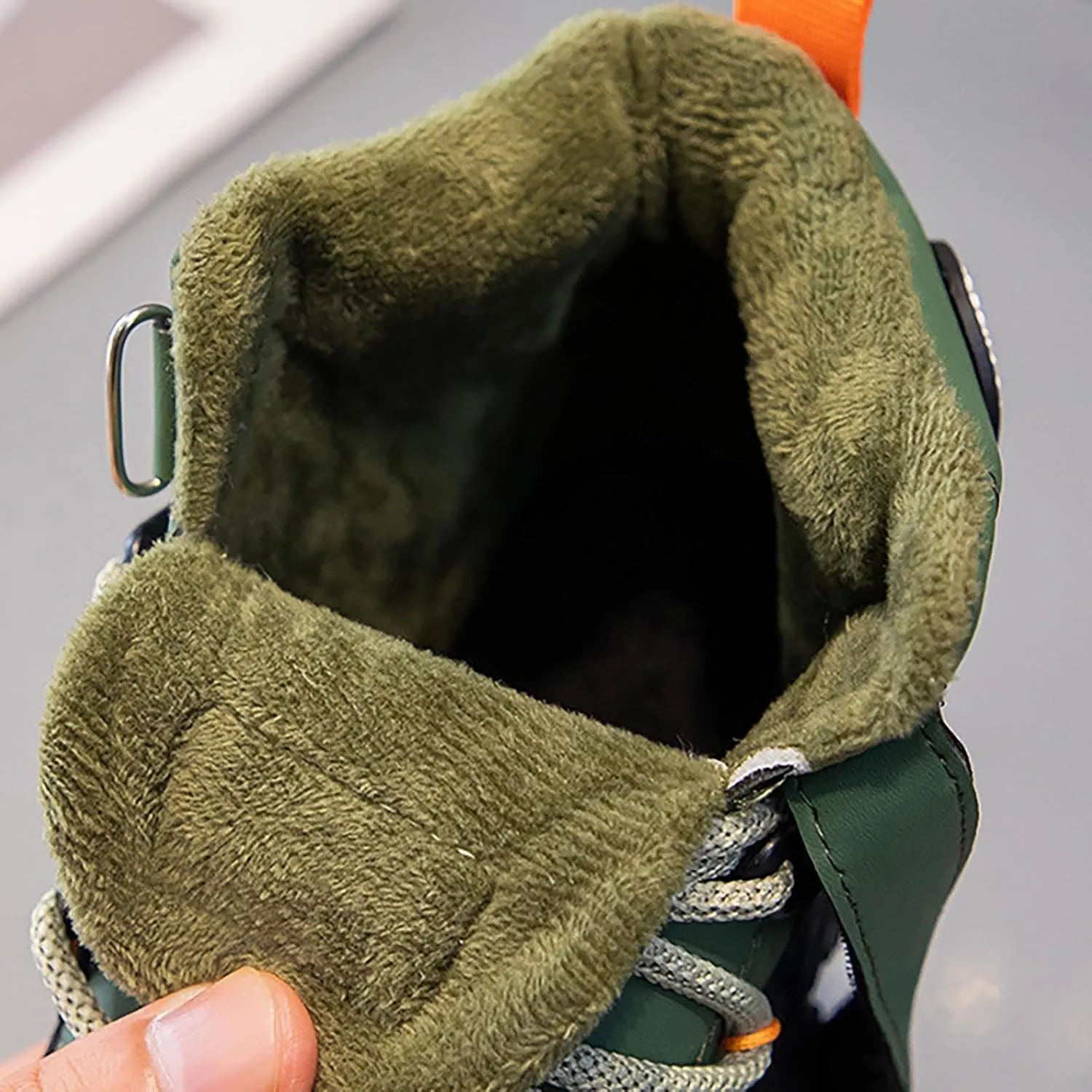 Boys Girls Winter Snow Boots Warm Outdoor Hiking Shoes Kids Anti-Slip Lightweight Fr Lined Ankle Walking Boots