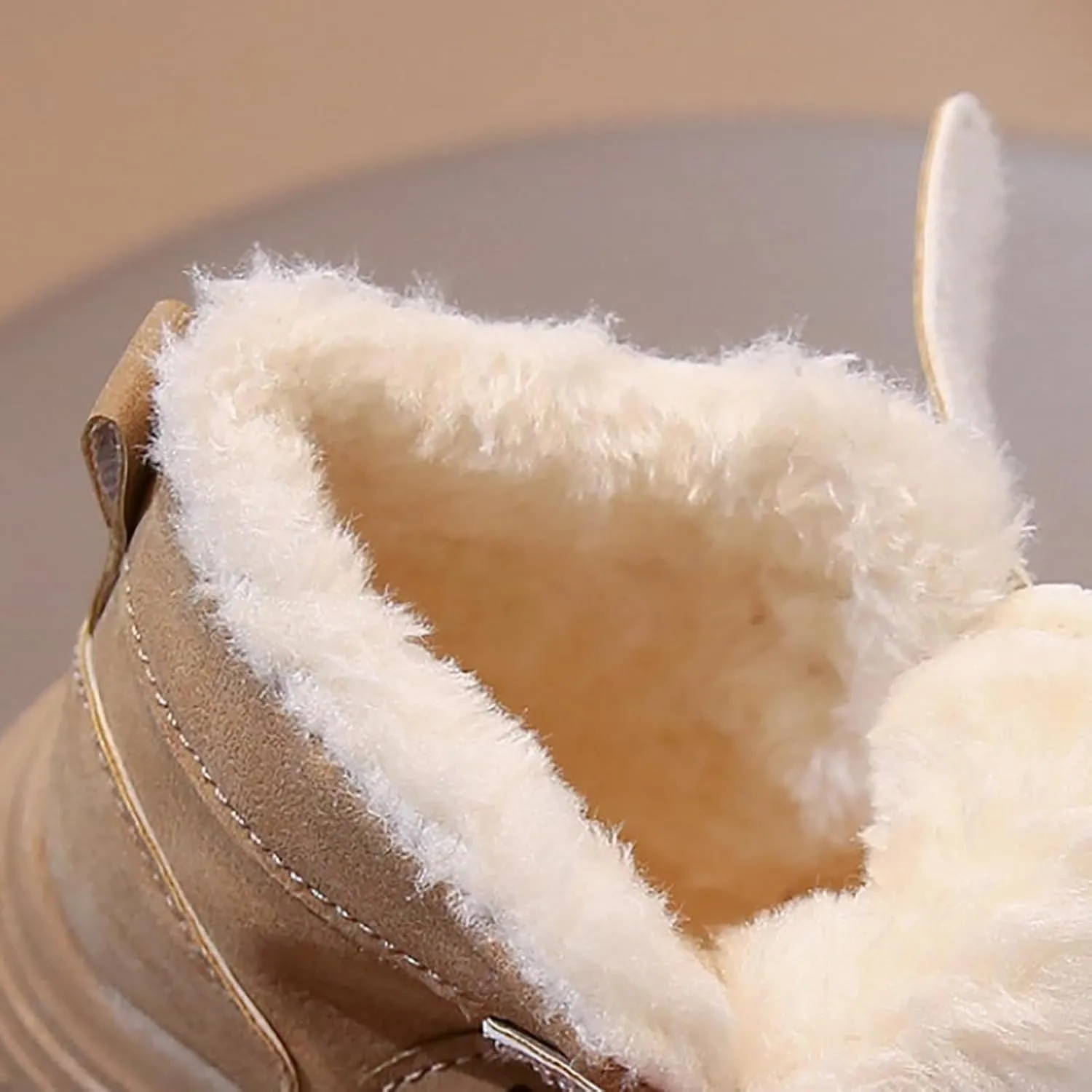 Boys Girls Wterproof Ankle Boots Warm Faux Fur Fashion Sneakers High Top Booties Walking Running Furry Shoes