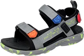 Boys Sandals Children Shoes Fashion Beach Sandals Light Soft Sweet Girl Sandals Medium and Large Children Soft Bottom (Grey, 5 Big Kids)