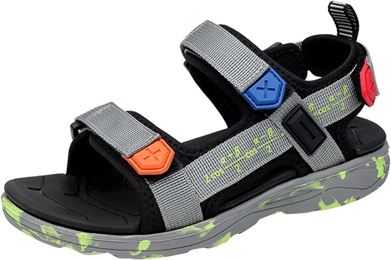 Boys Sandals Children Shoes Fashion Beach Sandals Light Soft Sweet Girl Sandals Medium and Large Children Soft Bottom (Grey, 5 Big Kids)