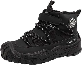Boys Winter Snow Boots Warm Outdoor Hiking Shoes Kids Girls Anti-Slip Lightweight Fr Lined Ankle Walking Shoes