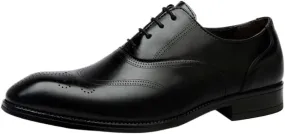Casual Shoes for Men Leather Classic Lace-up Formal Tuxedo Shoes Genuine Leather Shoes Men Dress Shoes British Vintage Carving Wingtips Brogues Shoes for Men