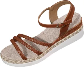 Casual Walking Wedges Fashionable Women's Wedge Heel Thick Sole Elastic Band Casual Comfortable Beach Sandals