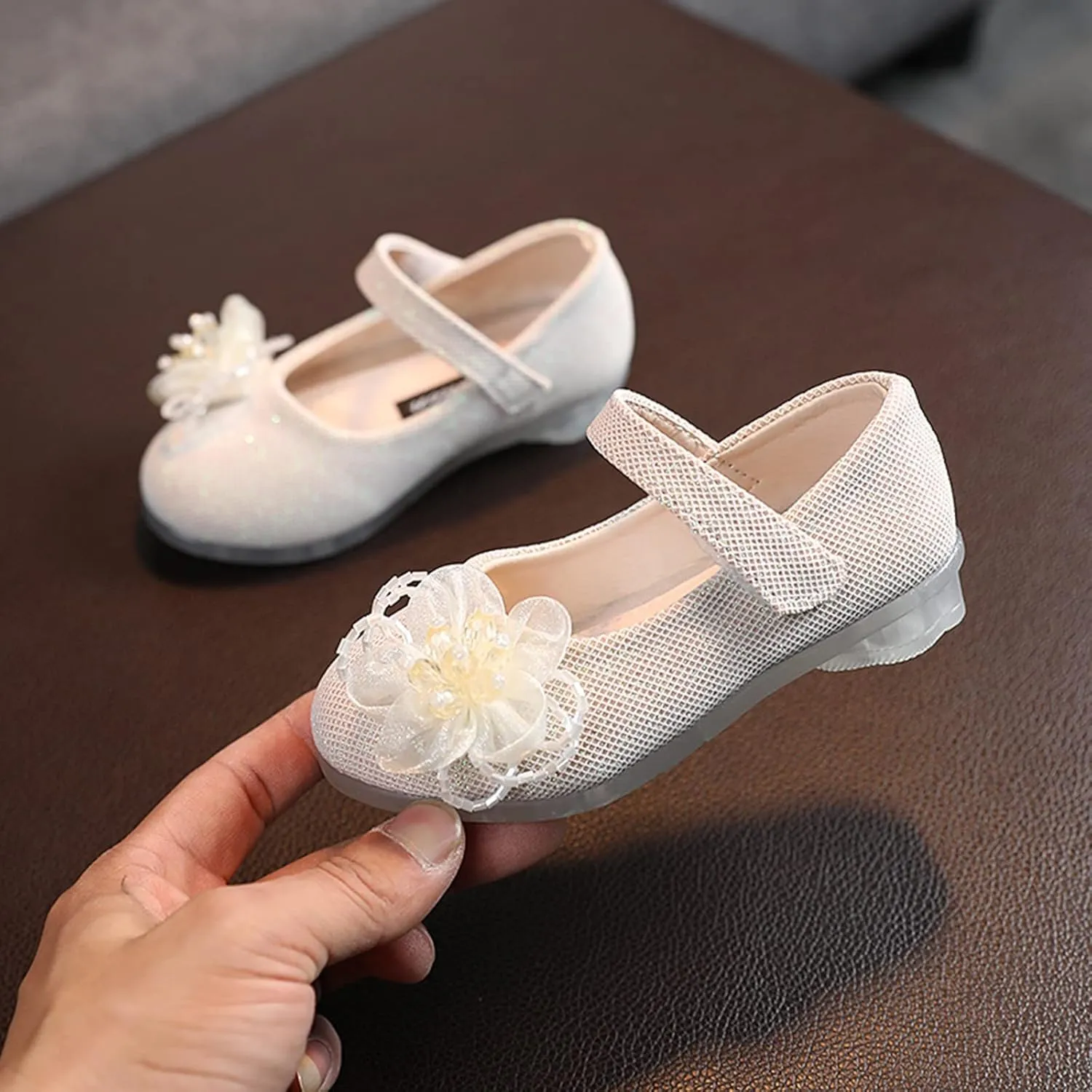 Cat Slippers for Girls Girls Sandals Children Shoes Pearl Flower Princess Shoes Dance Soccer Slides for Girls