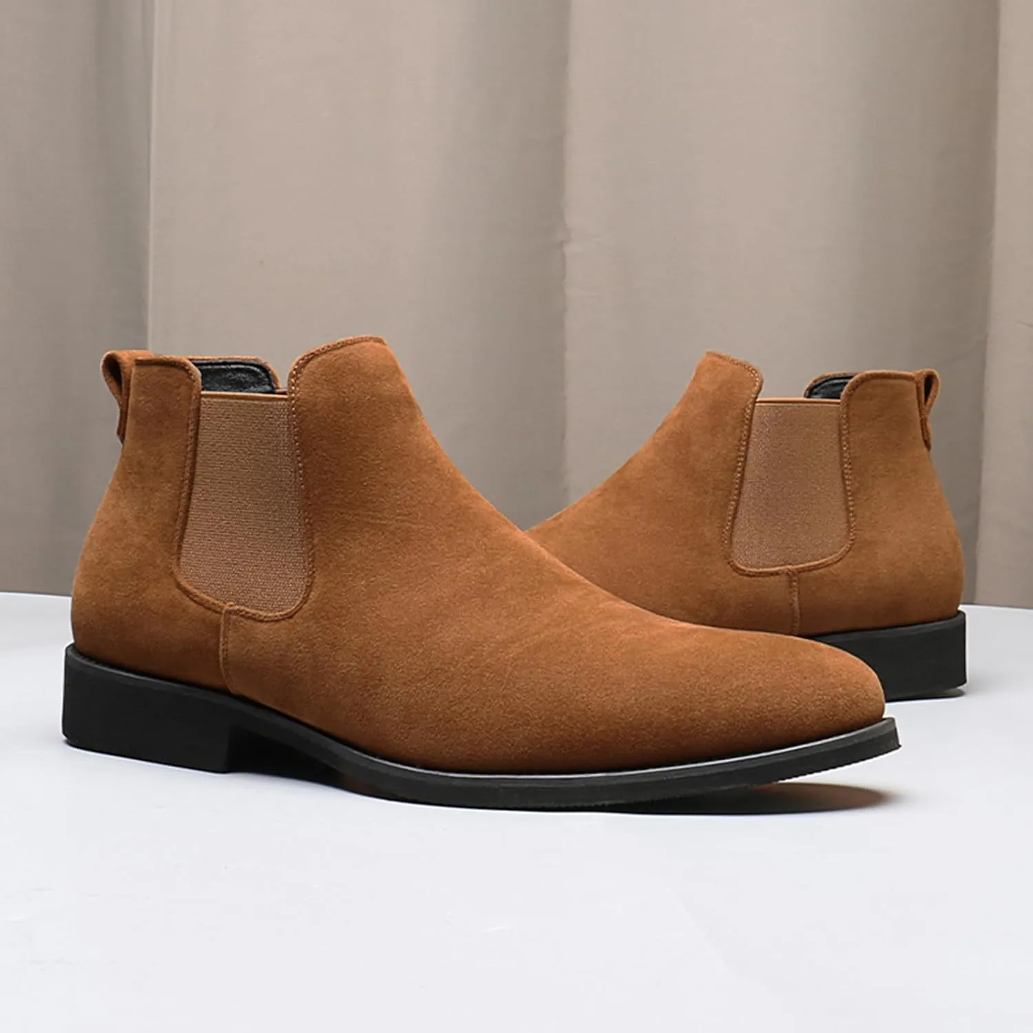 Chelsea Boots Men Classic Elastic Dress Boots Casual Men's Chelsea Ankle Boots