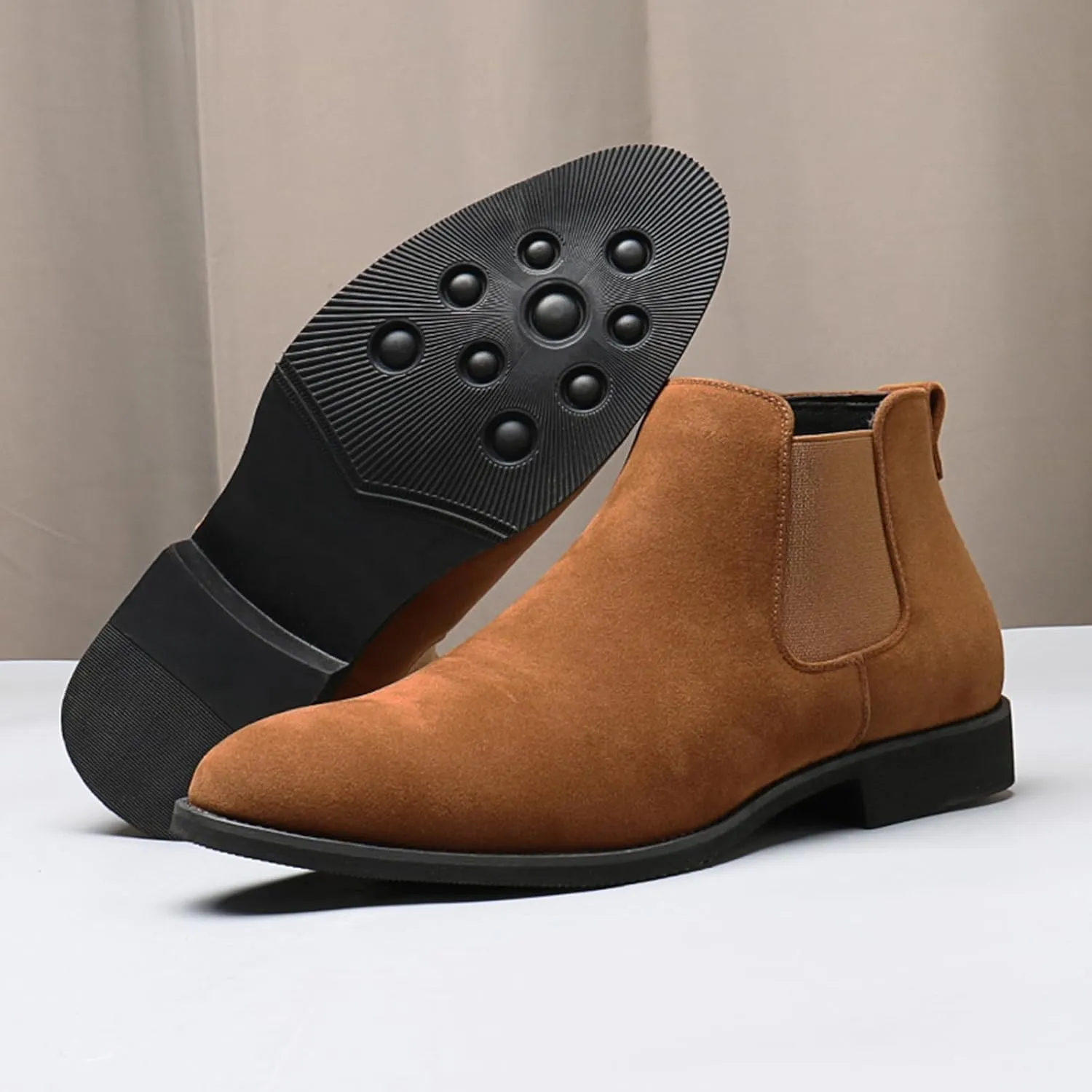 Chelsea Boots Men Classic Elastic Dress Boots Casual Men's Chelsea Ankle Boots