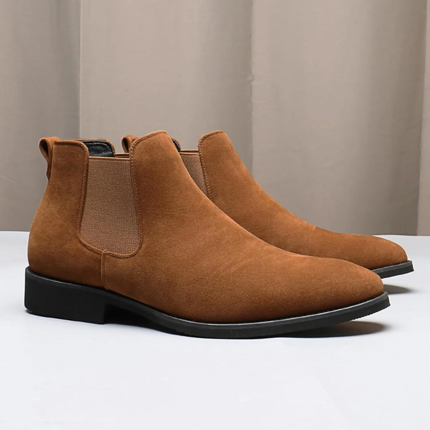 Chelsea Boots Men Classic Elastic Dress Boots Casual Men's Chelsea Ankle Boots
