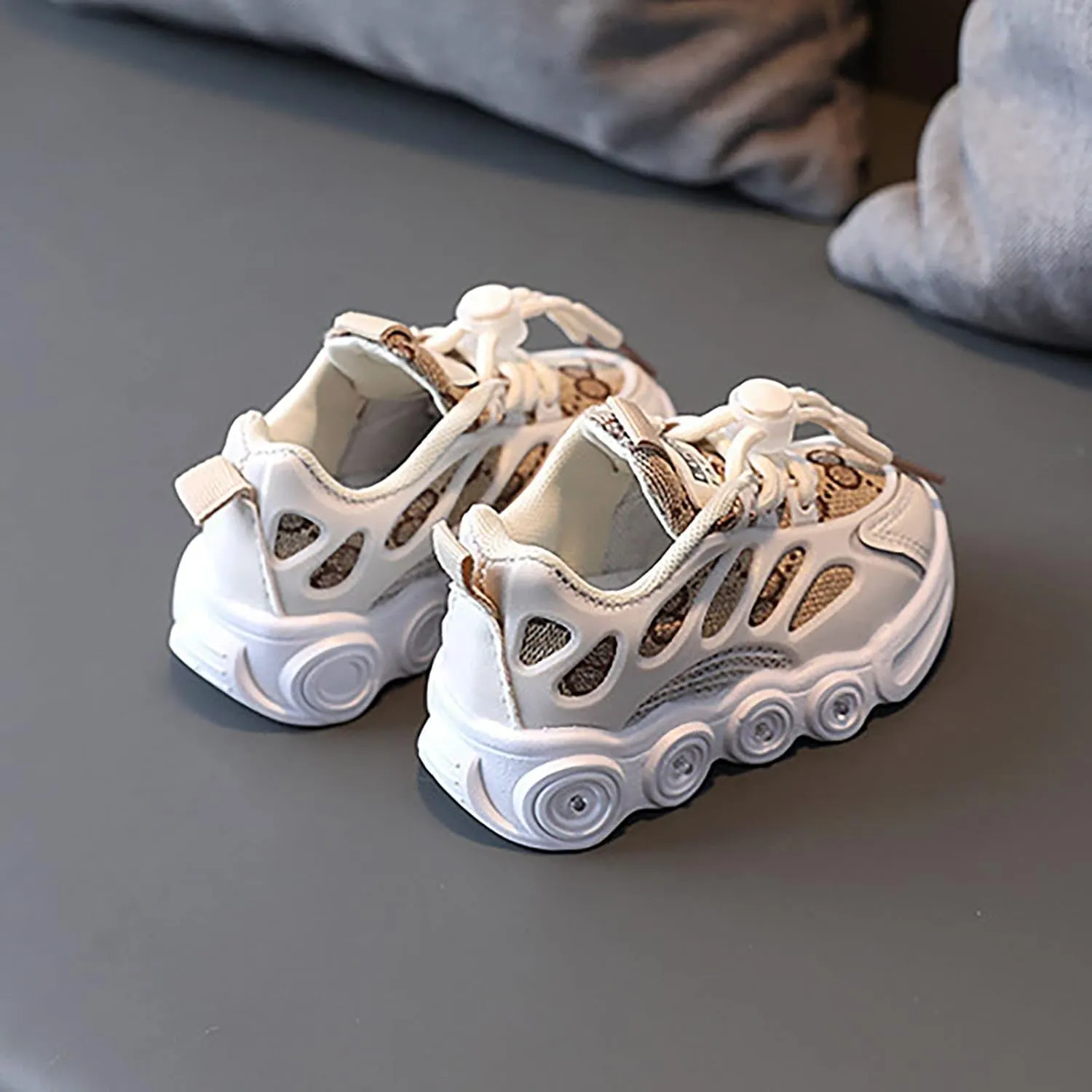Children LED Light Strip Shoes Lace Up Canvas Shoes Kids Casual Shoes Light Up Walking Shoes Fashion Running
