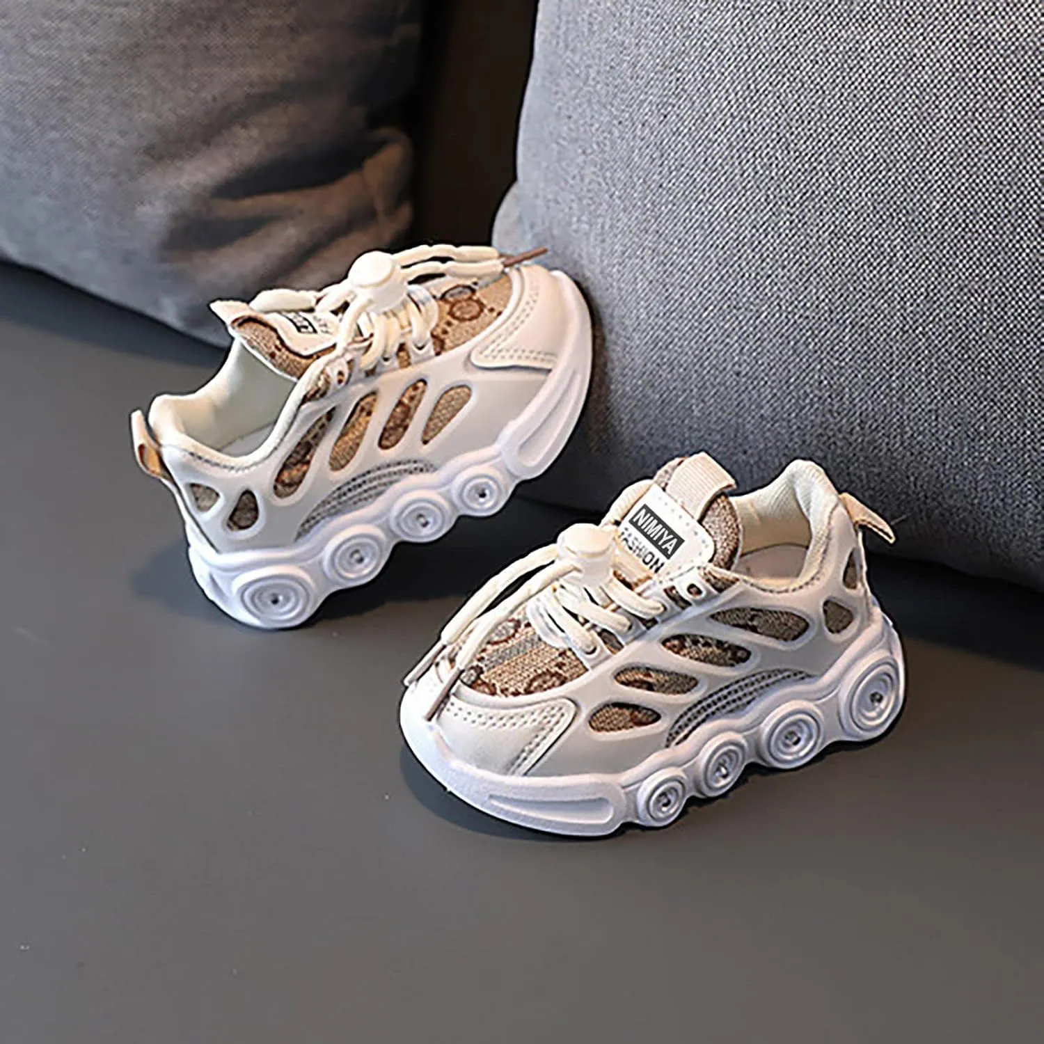 Children LED Light Strip Shoes Lace Up Canvas Shoes Kids Casual Shoes Light Up Walking Shoes Fashion Running
