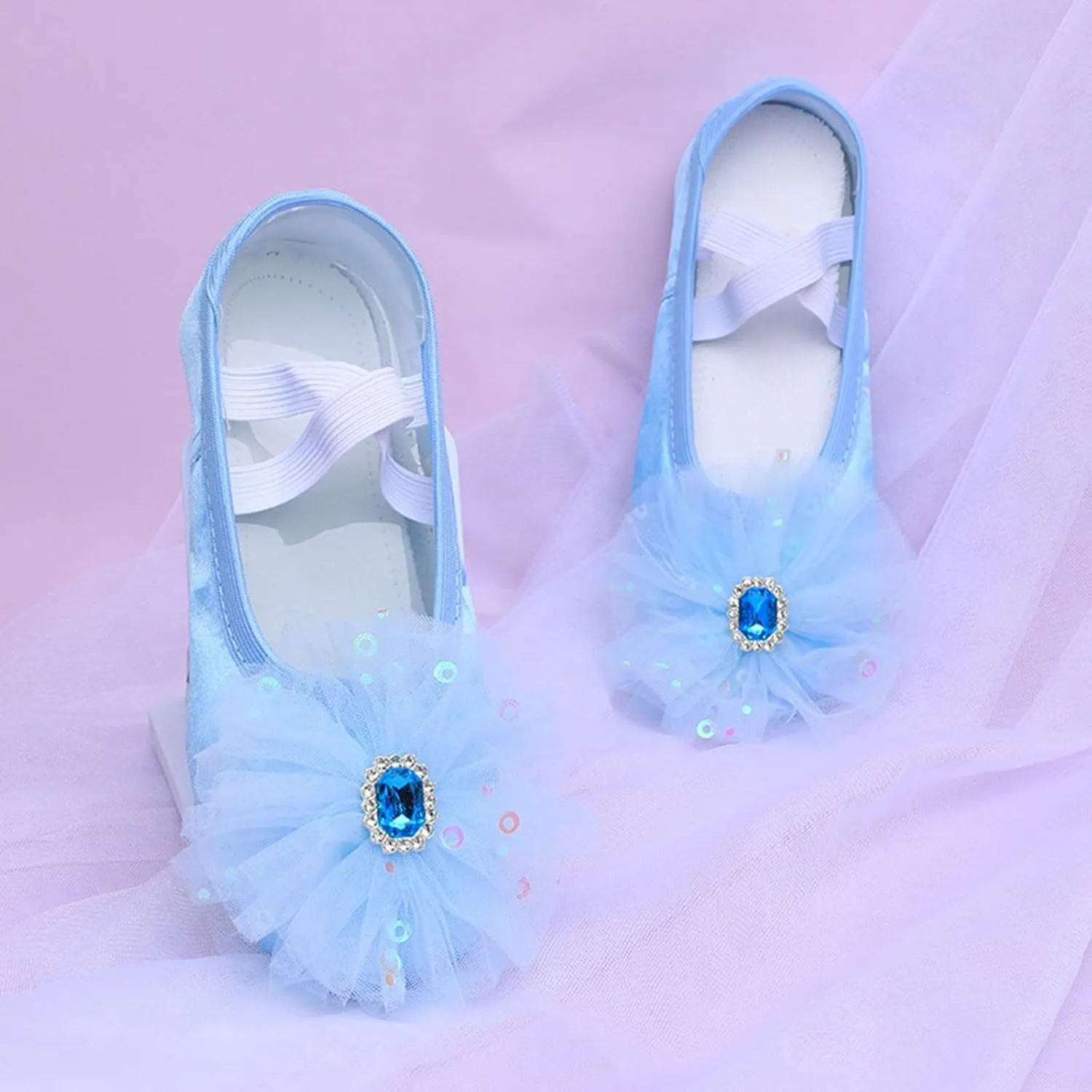 Children Shoes Dance Shoes Ballet Performances Diamond Lace Yoga for for Children Girls' Running