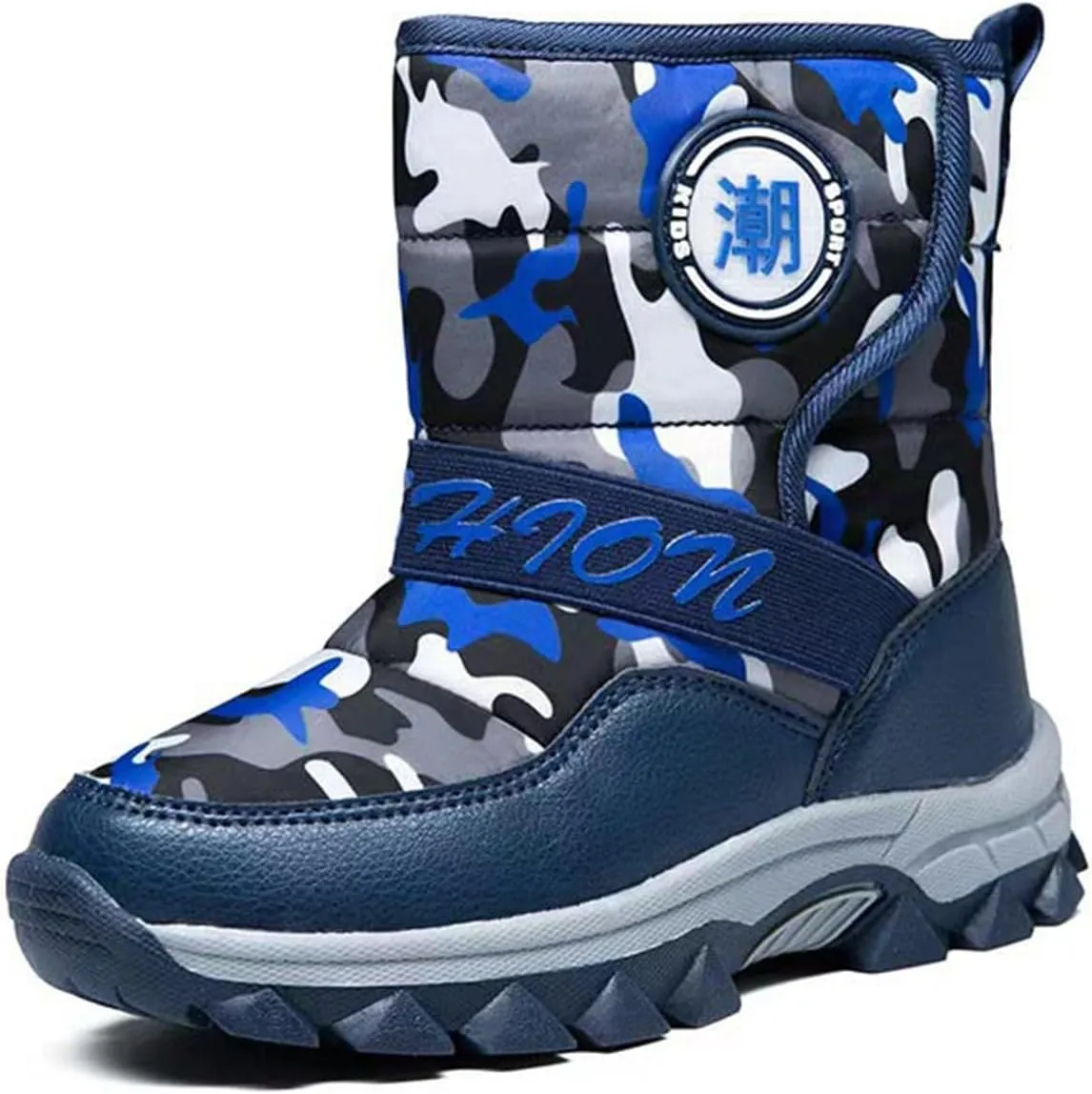 Childrens Fashion Snow Boots Outdoor Ski Shoes Boys Girls Kids Non Slip Comfy Warm Thick Shoes Mid Length Snowsuit