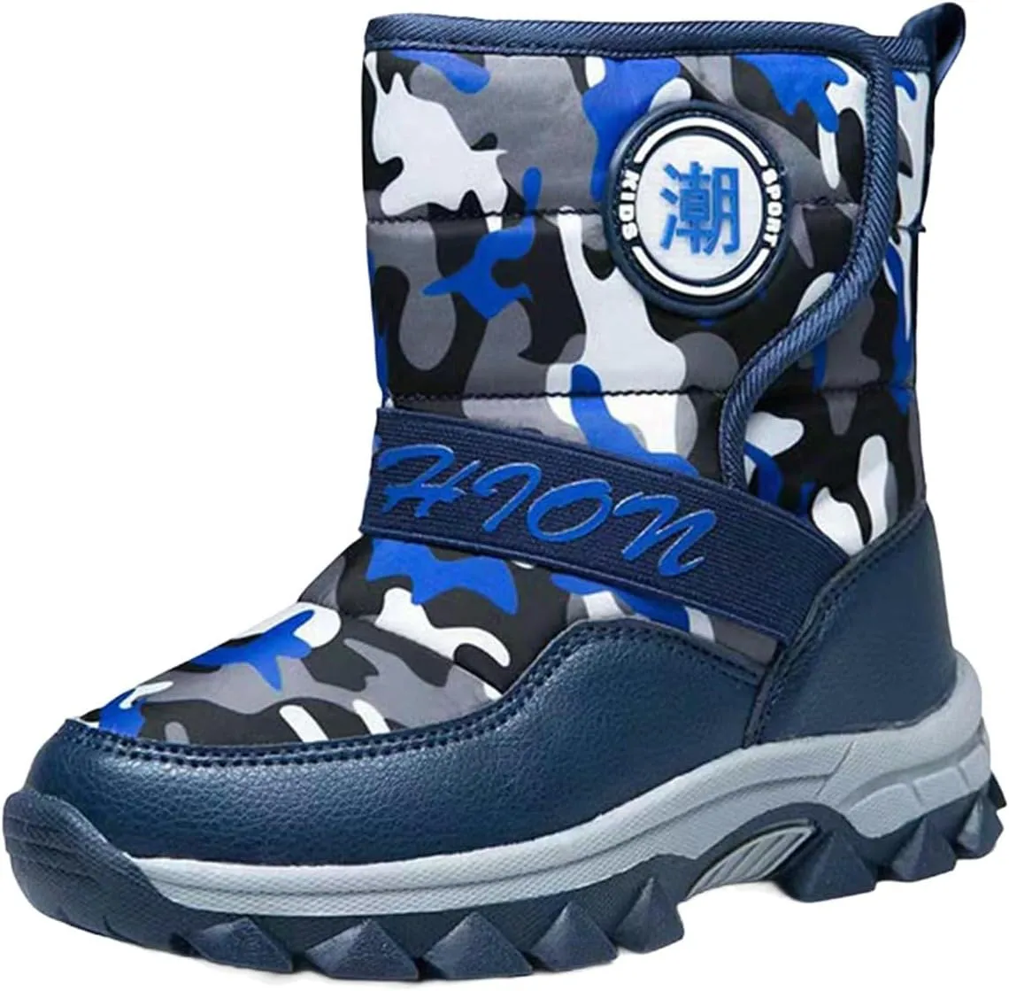 Childrens Fashion Snow Boots Outdoor Ski Shoes Boys Girls Kids Non Slip Comfy Warm Thick Shoes Mid Length Snowsuit