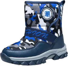 Childrens Fashion Snow Boots Outdoor Ski Shoes Boys Girls Kids Non Slip Comfy Warm Thick Shoes Mid Length Snowsuit