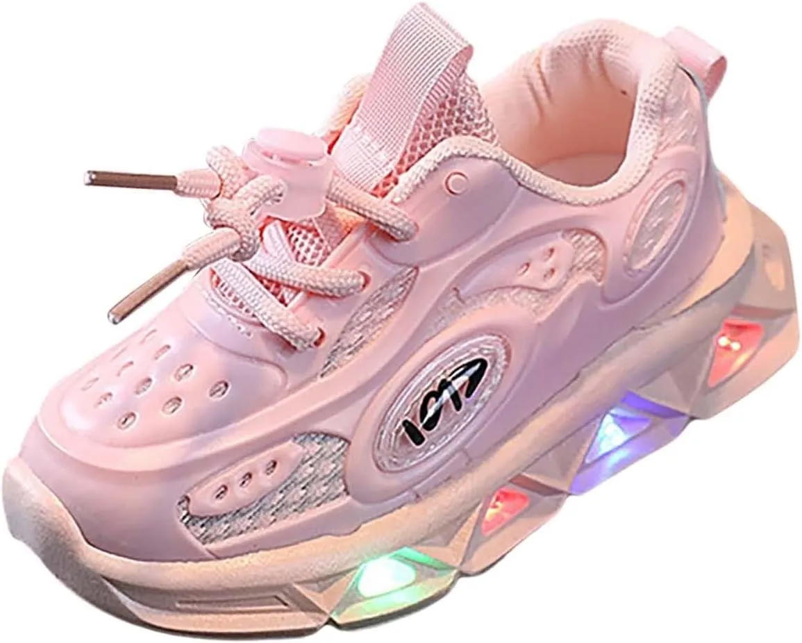 Childrens Toddler Glitter Sneakers Baby Boys Girls First Walking Running Sport Shoes Lace Breathable Sequins Sneakers