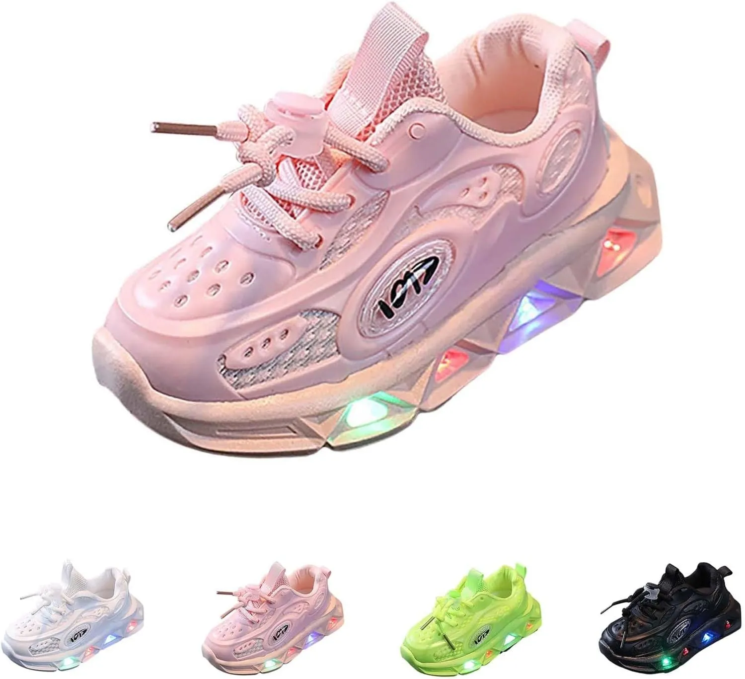 Childrens Toddler Glitter Sneakers Baby Boys Girls First Walking Running Sport Shoes Lace Breathable Sequins Sneakers