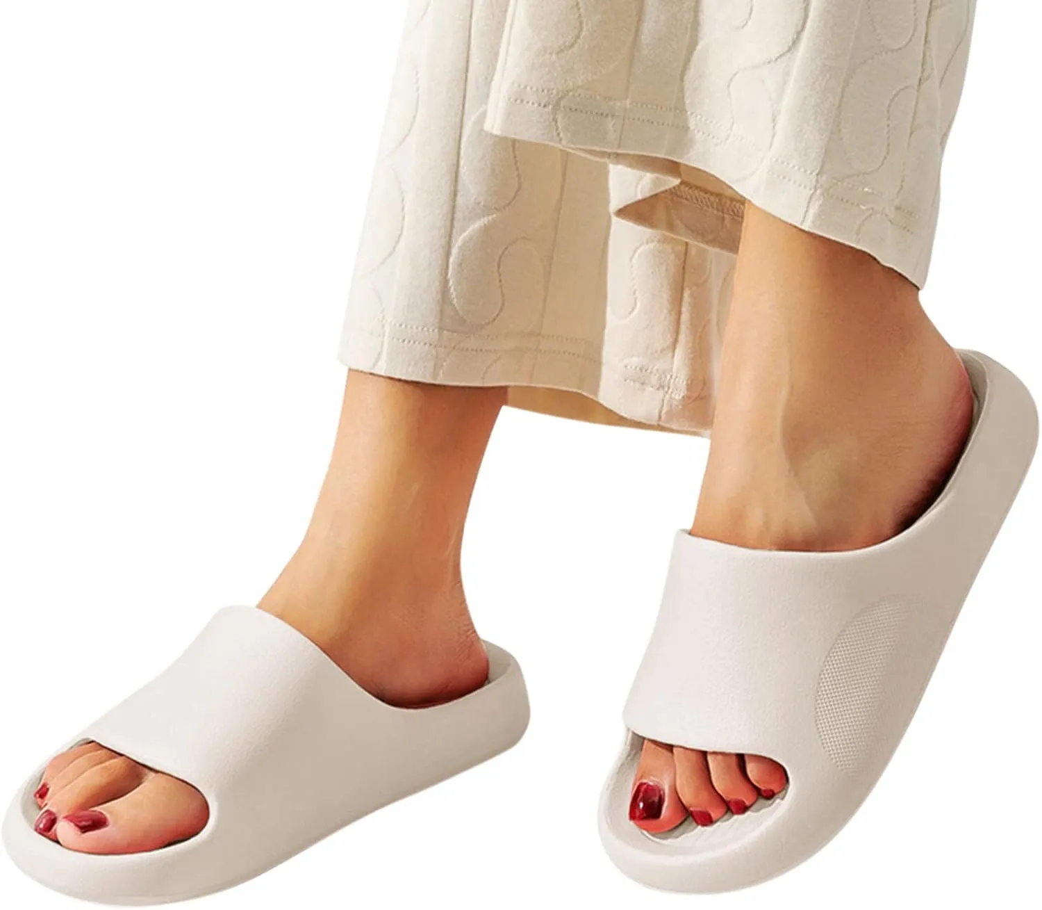 Cloud Slides Non-Slip Pool Beach Bathroom Travel Slippers Non Slip Summer Bathroom Indoor House Slippers with Drain Holes