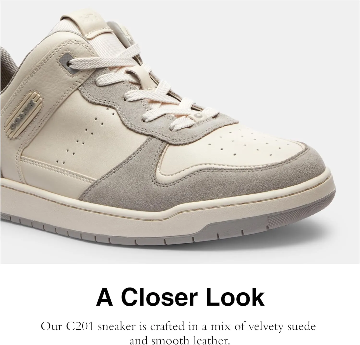 Coach mens C201 Mixed Material Sneaker