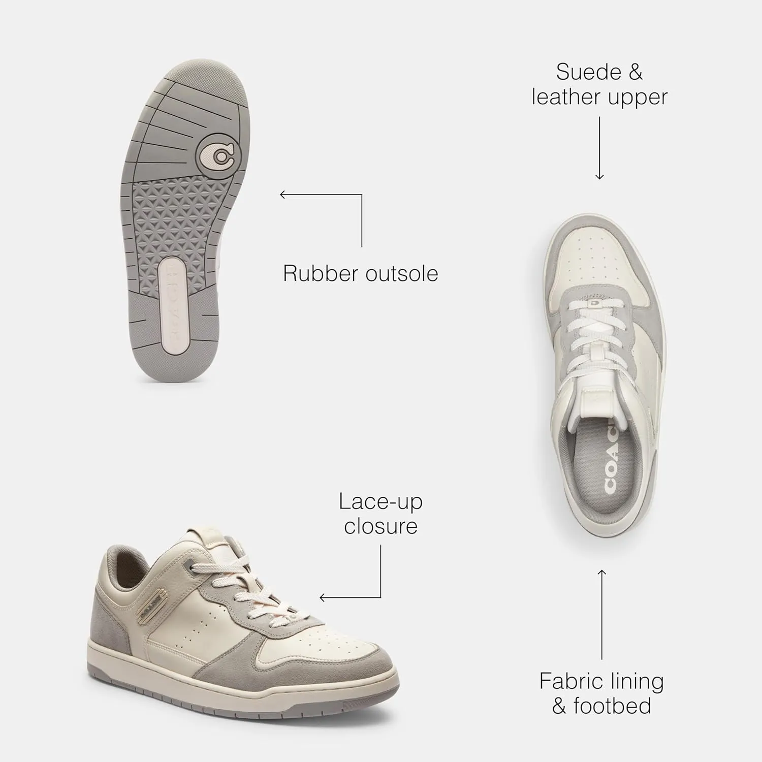 Coach mens C201 Mixed Material Sneaker
