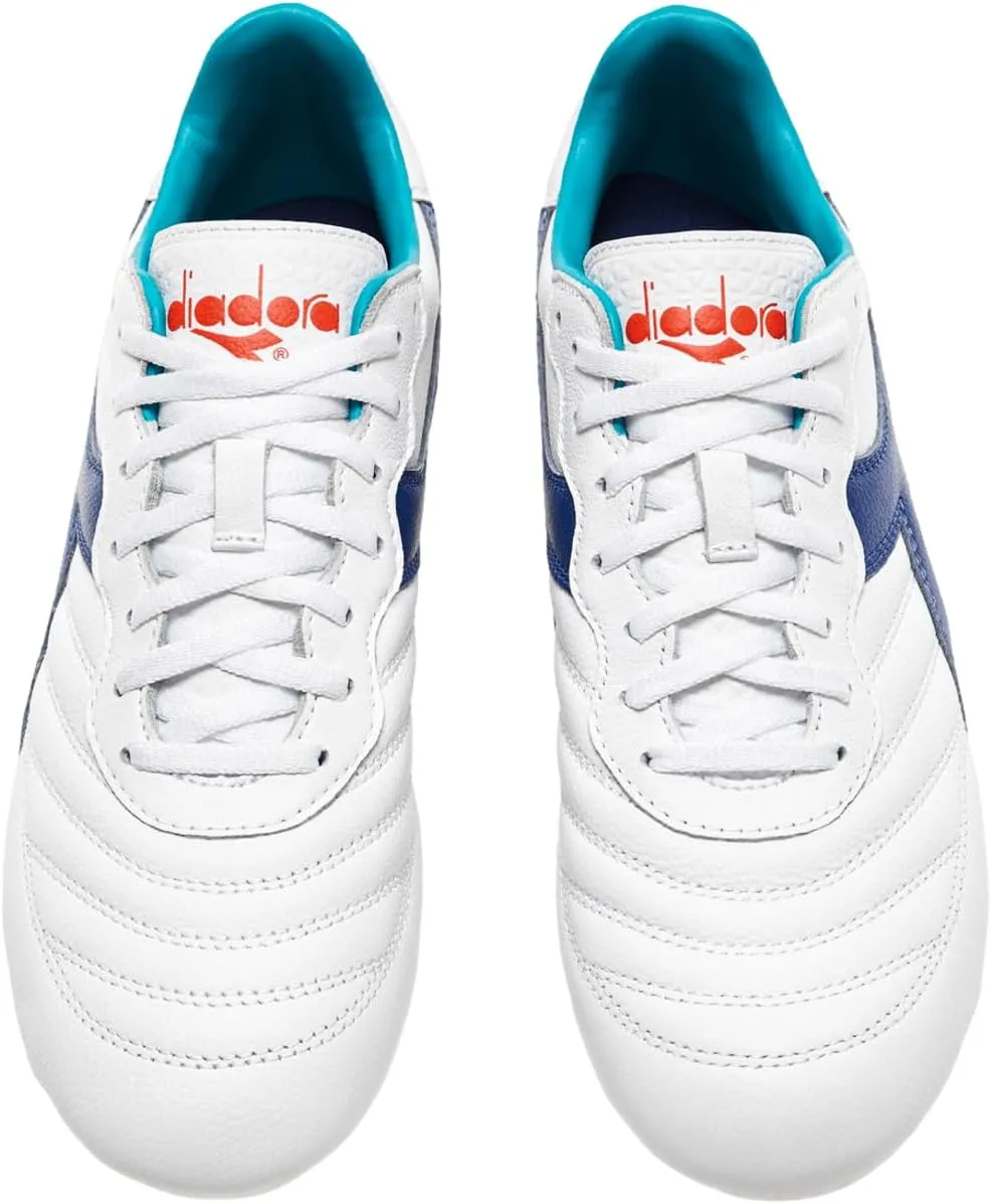 Diadora Brasil GR LT  MDPU - Premium Leather Water Resistant Soccer Cleats with Firm Ground Sole and Classic Silhouette