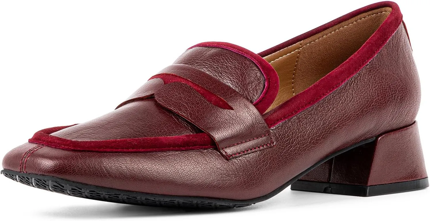 Donald Pliner Womens Tristina Penny Loafer Heel  1.3 Block Heel Shoes for Comfort, Slip On Womens Heels
