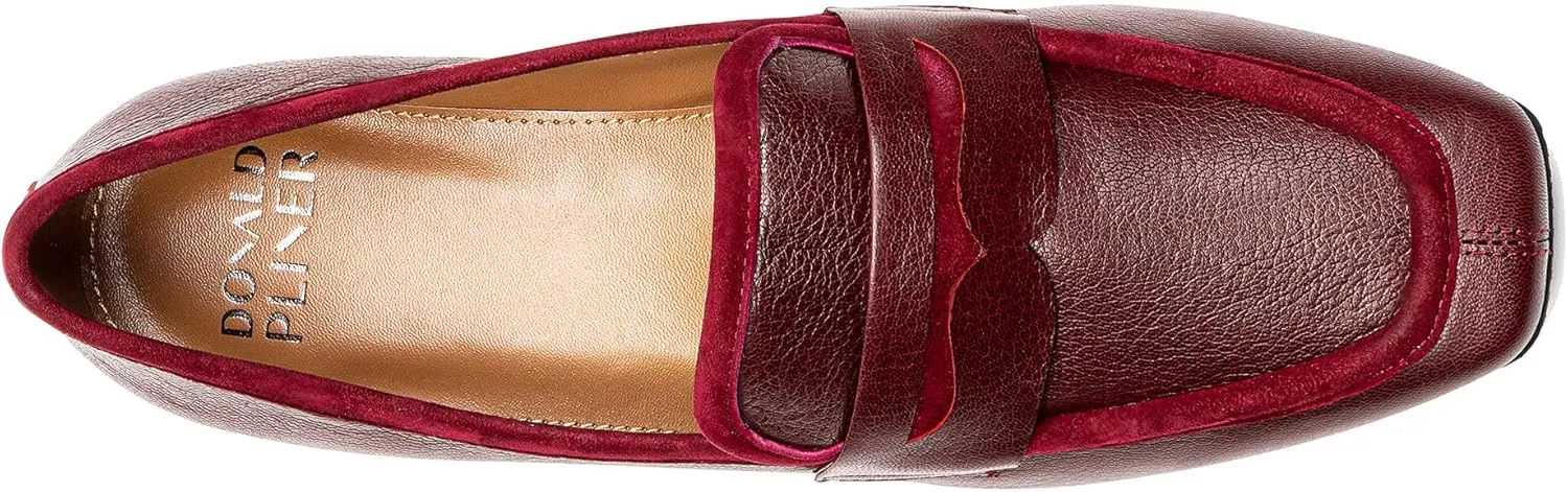 Donald Pliner Womens Tristina Penny Loafer Heel  1.3 Block Heel Shoes for Comfort, Slip On Womens Heels