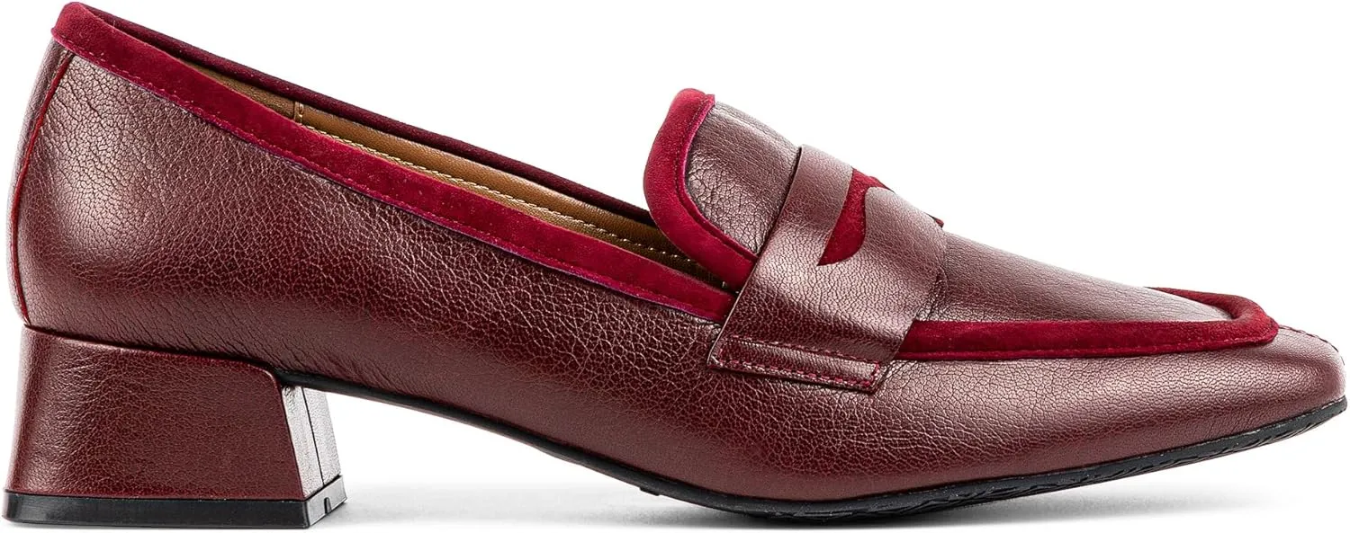 Donald Pliner Womens Tristina Penny Loafer Heel  1.3 Block Heel Shoes for Comfort, Slip On Womens Heels