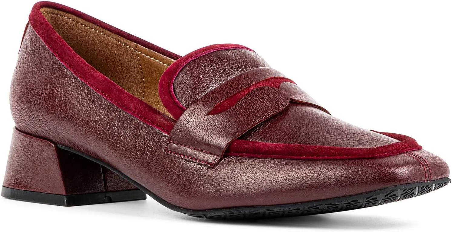 Donald Pliner Womens Tristina Penny Loafer Heel  1.3 Block Heel Shoes for Comfort, Slip On Womens Heels