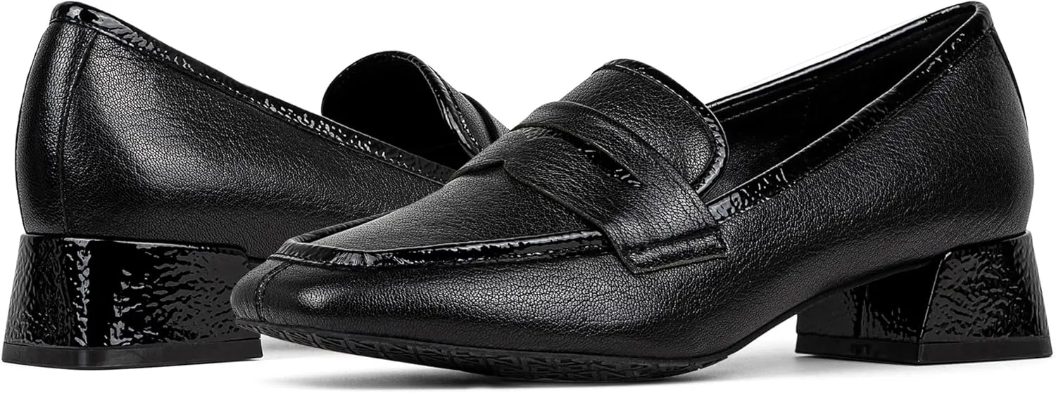 Donald Pliner Womens Tristina Penny Loafer Heel  1.3 Block Heel Shoes for Comfort, Slip On Womens Heels