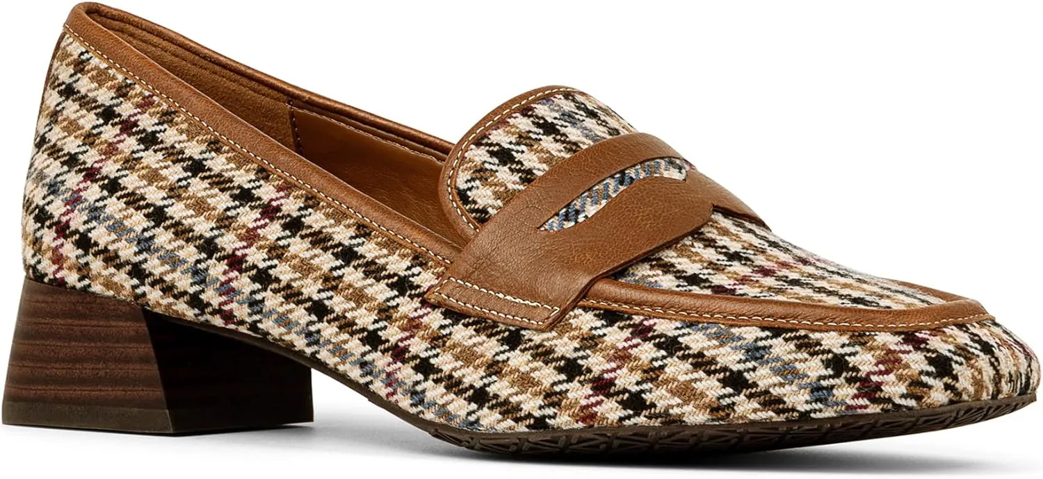 Donald Pliner Womens Tristina Penny Loafer Heel  1.3 Block Heel Shoes for Comfort, Slip On Womens Heels