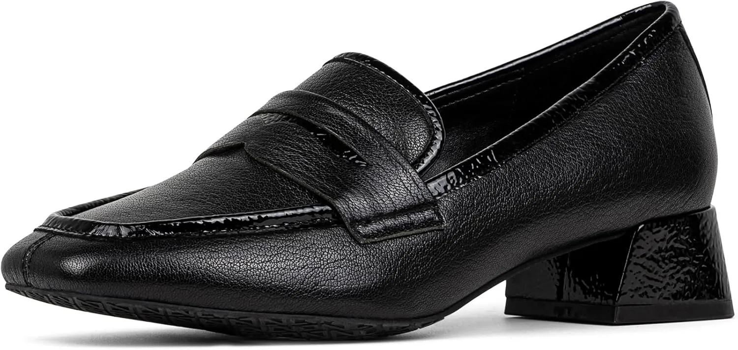 Donald Pliner Womens Tristina Penny Loafer Heel  1.3 Block Heel Shoes for Comfort, Slip On Womens Heels