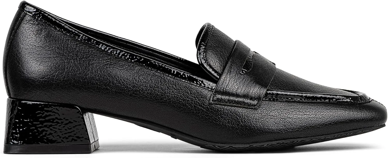 Donald Pliner Womens Tristina Penny Loafer Heel  1.3 Block Heel Shoes for Comfort, Slip On Womens Heels