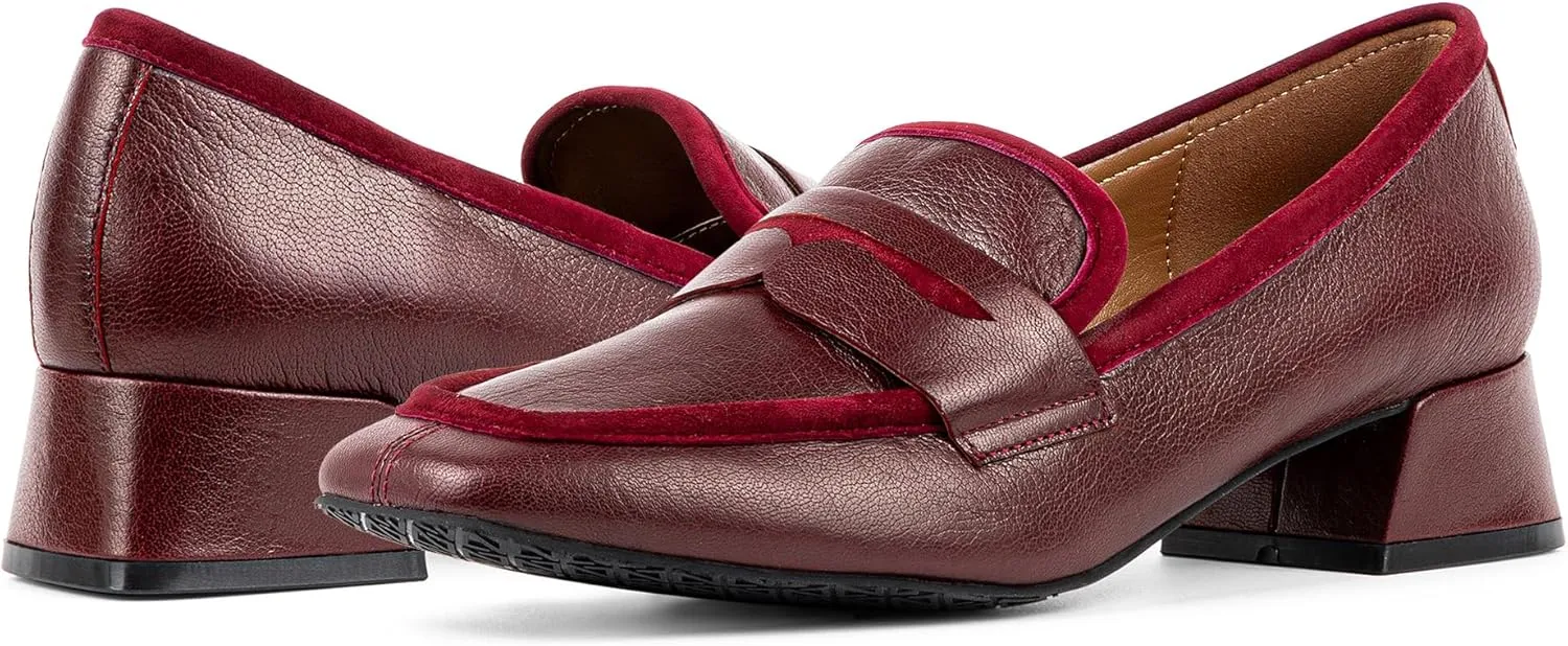 Donald Pliner Womens Tristina Penny Loafer Heel  1.3 Block Heel Shoes for Comfort, Slip On Womens Heels