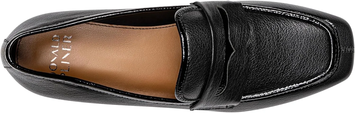 Donald Pliner Womens Tristina Penny Loafer Heel  1.3 Block Heel Shoes for Comfort, Slip On Womens Heels