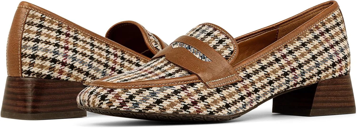 Donald Pliner Womens Tristina Penny Loafer Heel  1.3 Block Heel Shoes for Comfort, Slip On Womens Heels