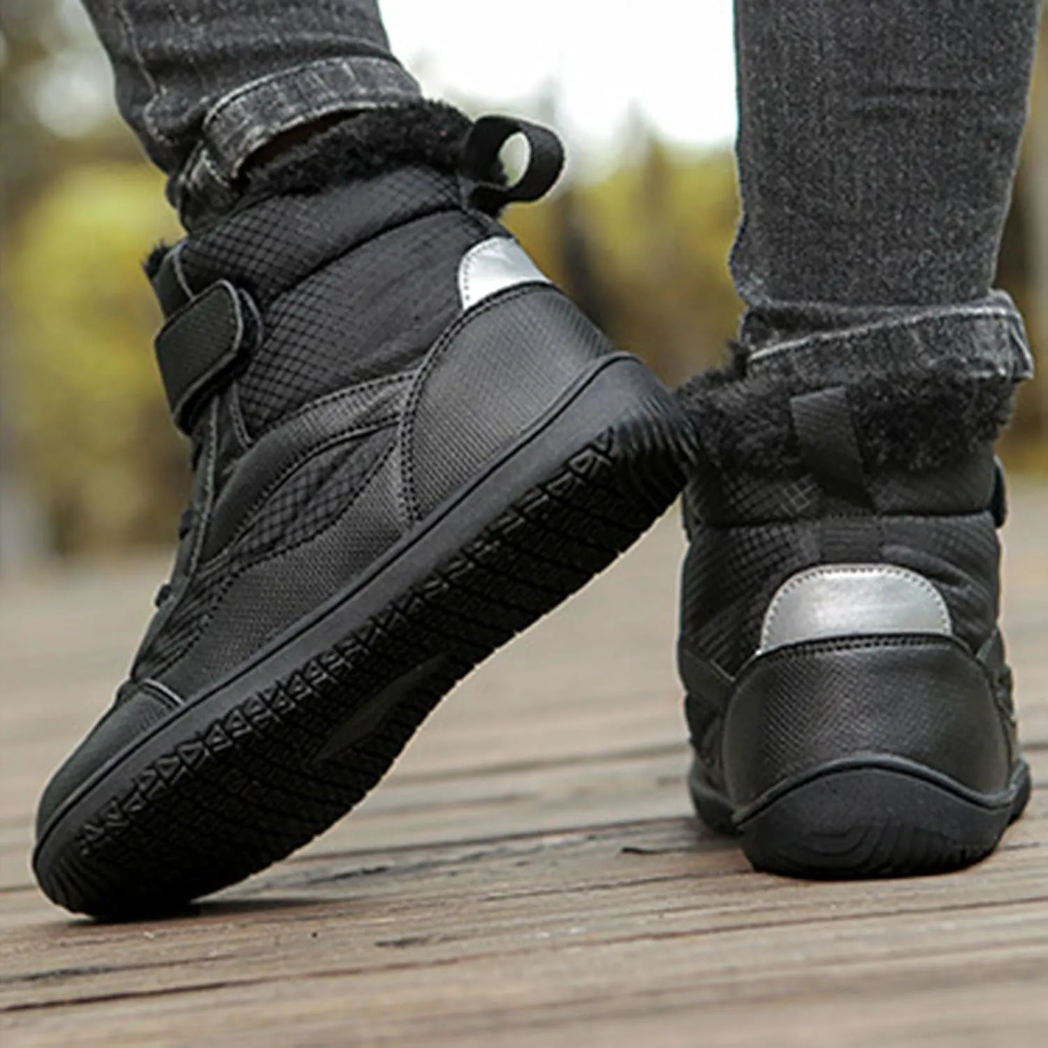 Duk Boots for Boys Girls Waterproof Barefoot Fr Lined Boot Non-slip Outdoor Ankle Wide Toe Box Slip Drop Boots