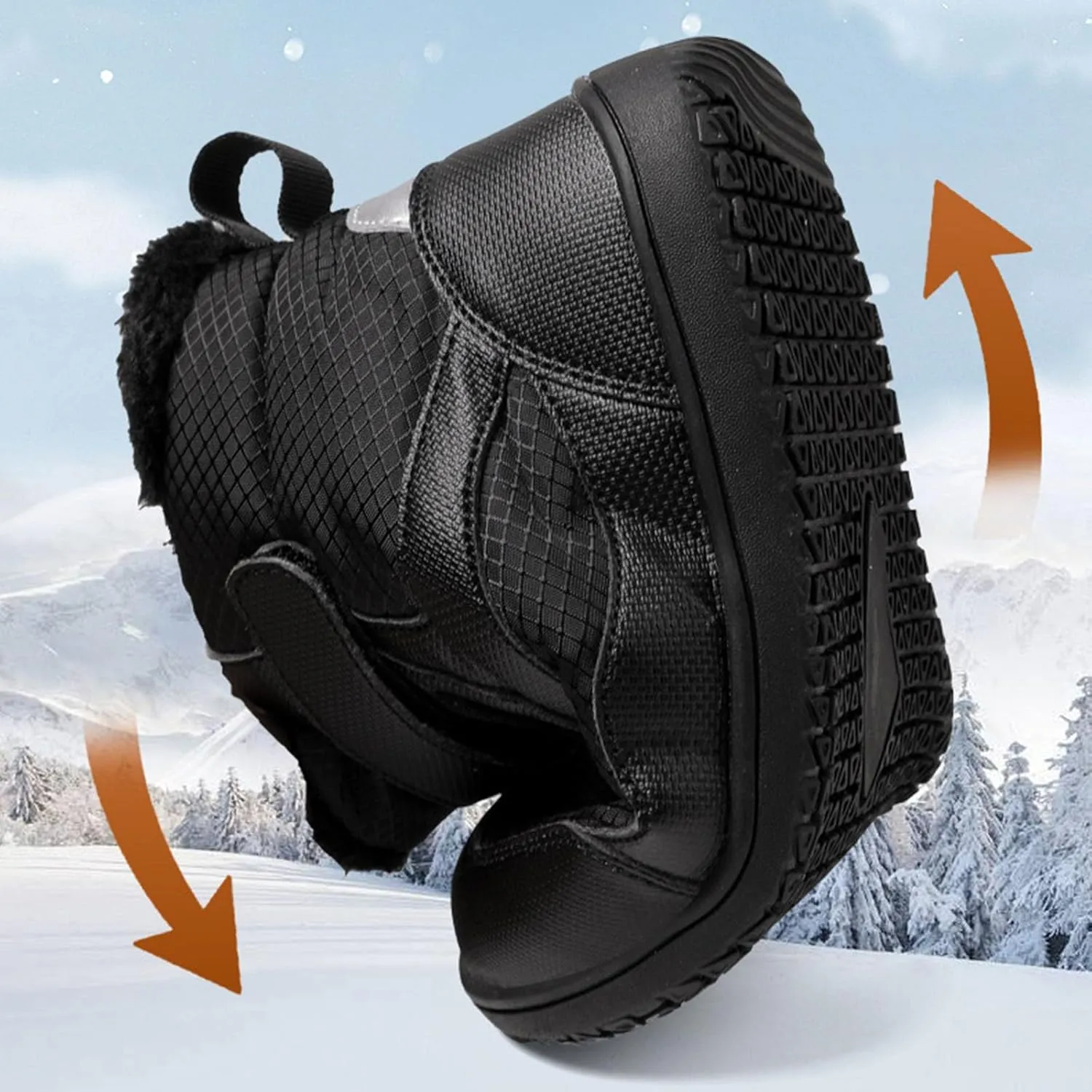Duk Boots for Boys Girls Waterproof Barefoot Fr Lined Boot Non-slip Outdoor Ankle Wide Toe Box Slip Drop Boots