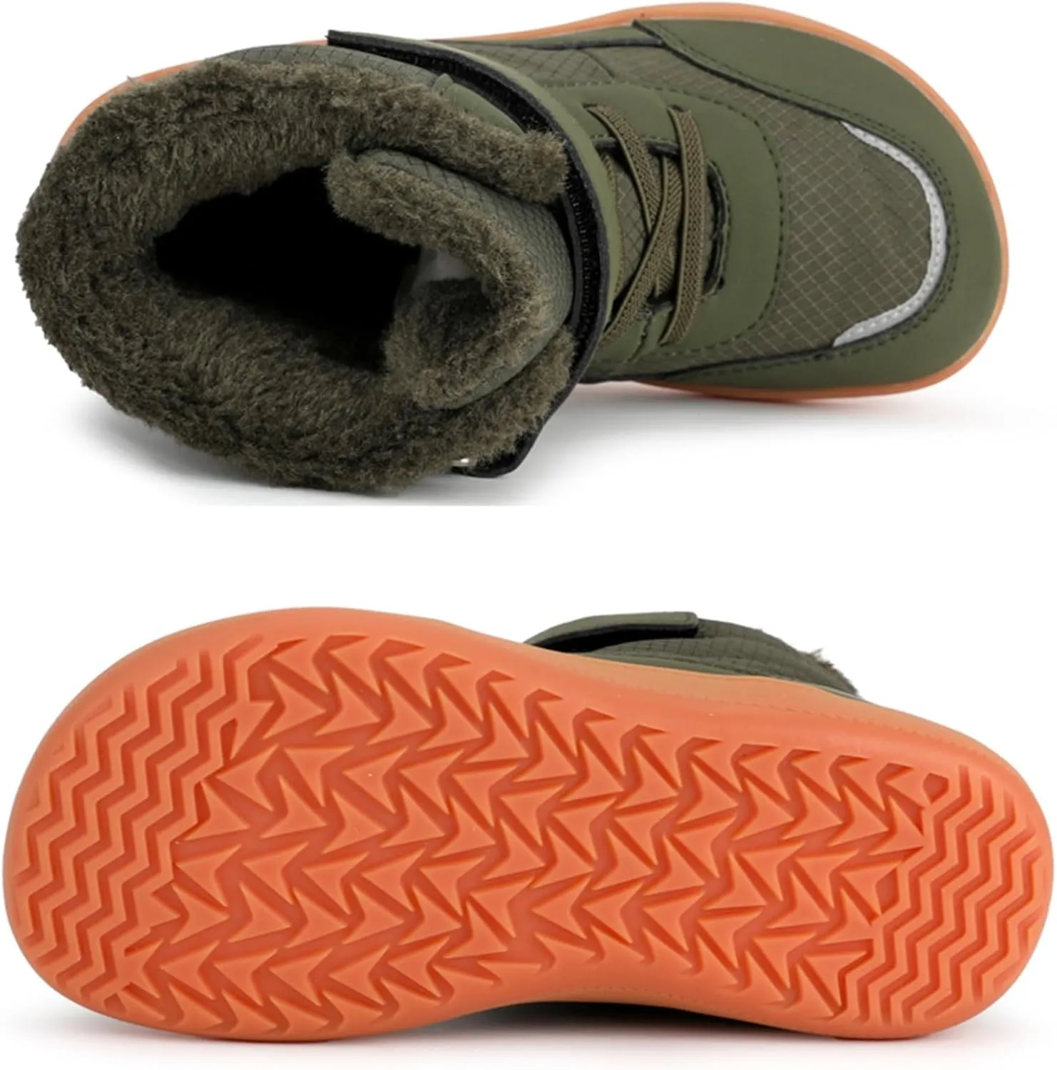 Duk Boots for Kids Waterproof Insulated Fr Lined Winter Boot Non-slip Outdoor Ankle Boots for Hiking Trkking