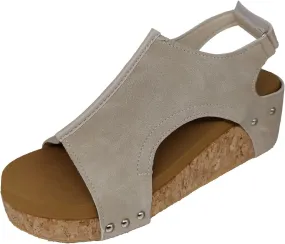 Eduavar Womens Sandals Comfortable, Womens Sandals Wedge Platform Sandals Comfortable Open Toe Heel Sandals with Ankle Strap