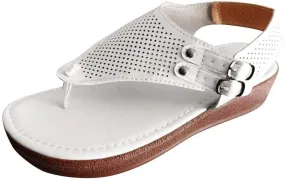 Eduavar Womens Wedge Sandals, Womens Sandals Casual Summer Comfy Soft Flip Flops Flat Sandals with Ankle Strap