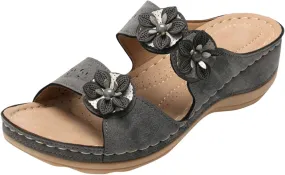 Eduavar Womens Wedge Sandals, Womens Sandals Comfortable Slip On Sandals Casual Peep Toe Sandals Walking Slippers