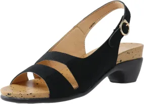 Eduavar Womens Wedge Sandals, Womens Sandals Elegant Low Heel Sandals with Ankle Strap Comfortable Peep Toe Sandals
