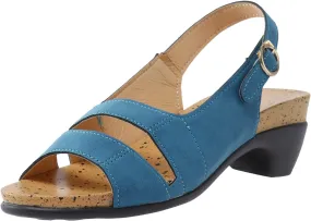 Eduavar Womens Wedge Sandals, Womens Sandals Elegant Low Heel Sandals with Ankle Strap Comfortable Peep Toe Sandals
