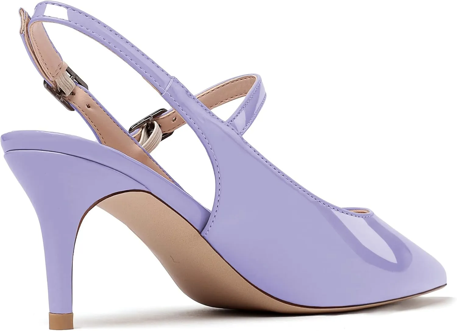 Eldof Women's Pointed Toe Slingback Pumps, Low Heel Ankle Strap Chic Sandals, Classy Kitten Heel 2.5" Heel for Office Dress