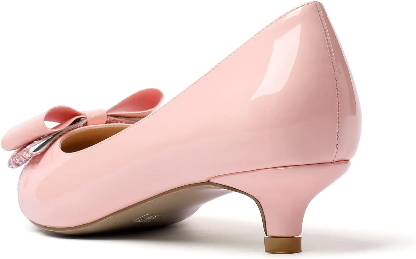 Eldof Women's Round Toe Pumps Slip On Heels with Bowknots Comfort Chic Cute Heeled Shoes for Party Evening Dress