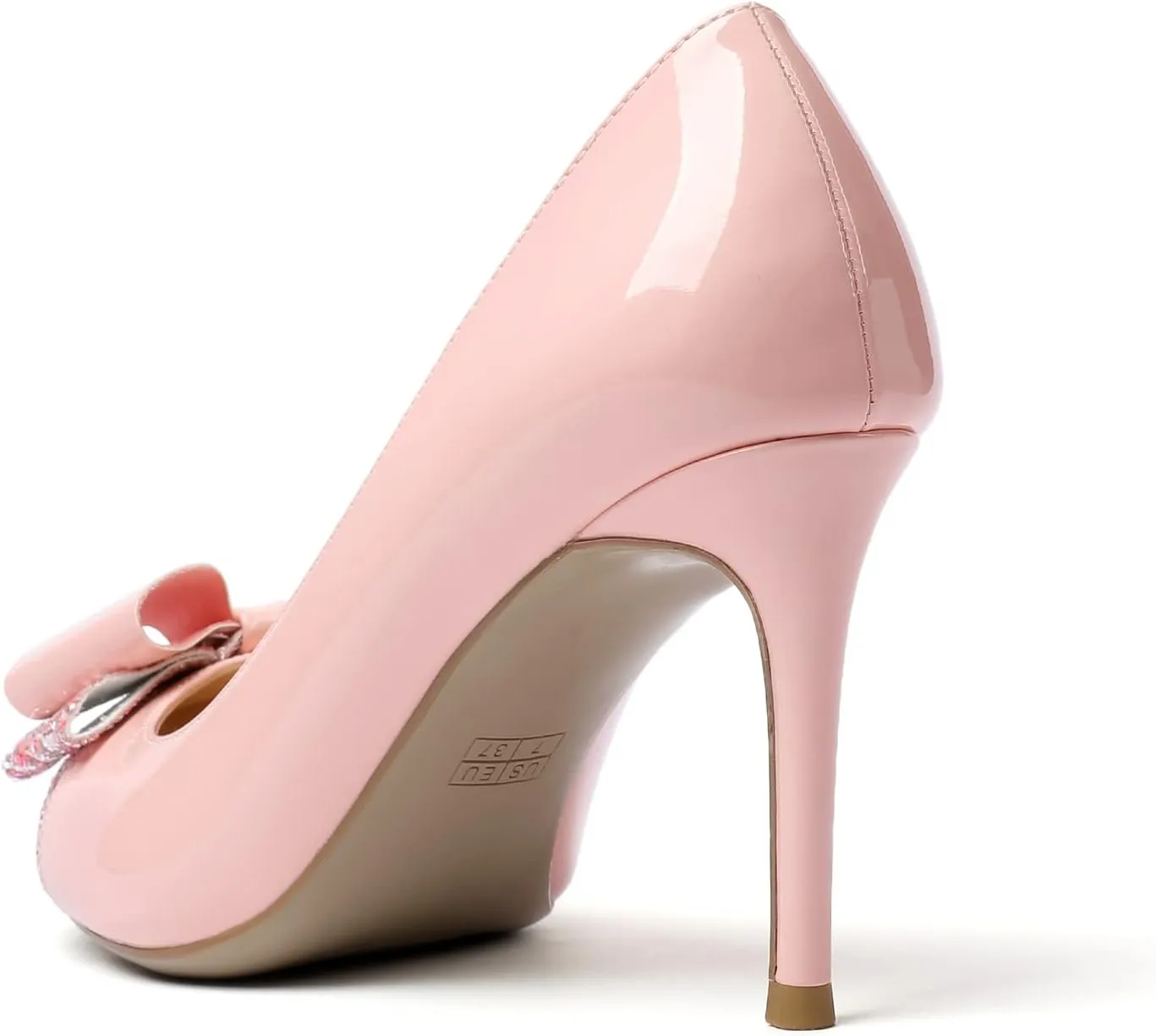 Eldof Women's Round Toe Pumps Slip On Heels with Bowknots Comfort Chic Cute Heeled Shoes for Party Evening Dress