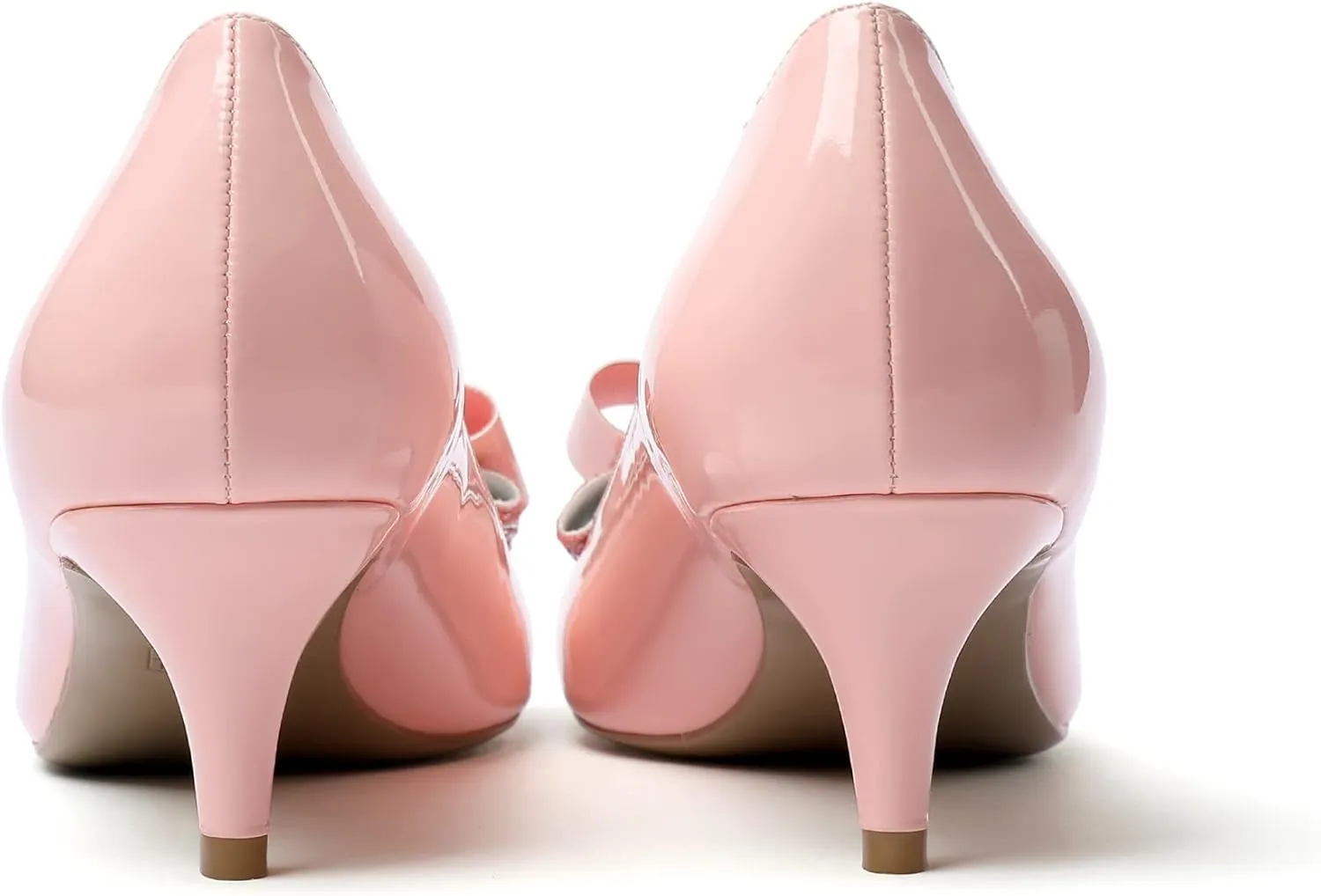 Eldof Women's Round Toe Pumps Slip On Heels with Bowknots Comfort Chic Cute Heeled Shoes for Party Evening Dress