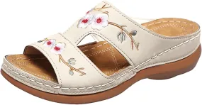 Elegant Sandals for Women Summer Low Wedges Womens Comfortable Open Toe Sandal Casual Sandals Indoor Outdoor
